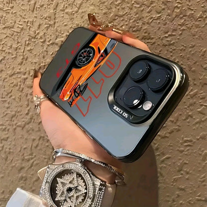 Fundas para Teléfono de Coche Deportivo de Marca Premium Adecuadas para iPhone 16 15 14 13 12 11 Pro Max X XR XSMAX 8 7 PIUs con Cubierta Trasera Mate Antigolpes