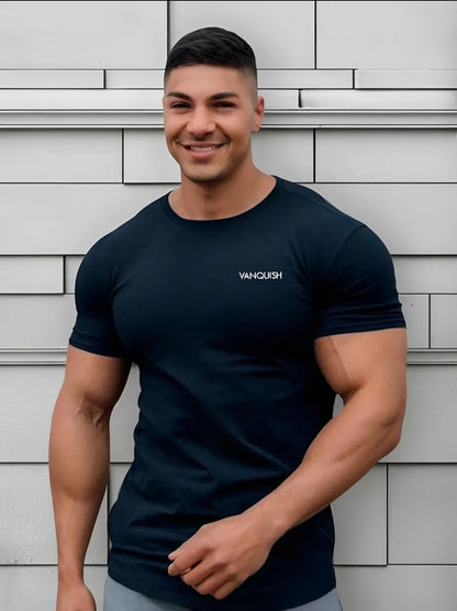 Playera Deportiva Casual Slim Ft Spandex Vanquish V Q A04 G