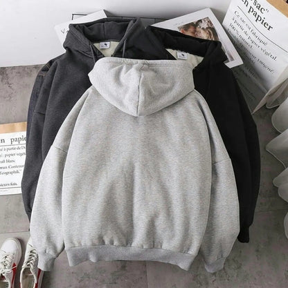 (🌍 PRODUCTO INTERNACIONAL) N Hoodie De Otoño/invierno Gruesa De Polar Con Cierre