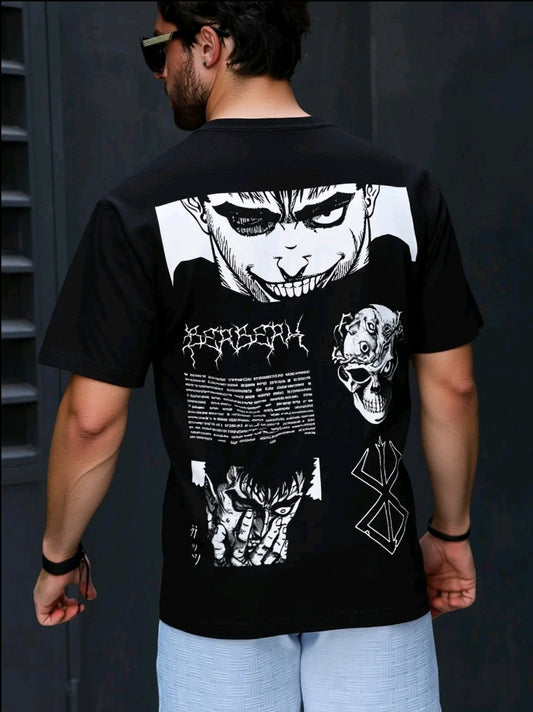 Playera Camiseta Unisex Anime - Berserk Blanco Texto