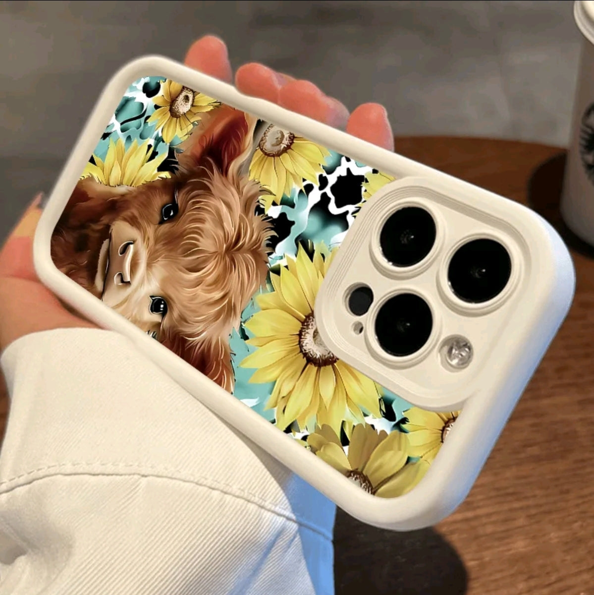 Funda de Teléfono TPU con Patrón de Vaca de las Tierras Altas para iphone 16 15 14 Pro Max 13 12 11 XR XS PluS, a Prueba de Golpes, Protección Completa de Cámara, Cubierta de silicona Delgada y Duradera Funda Protectora para Smartphone