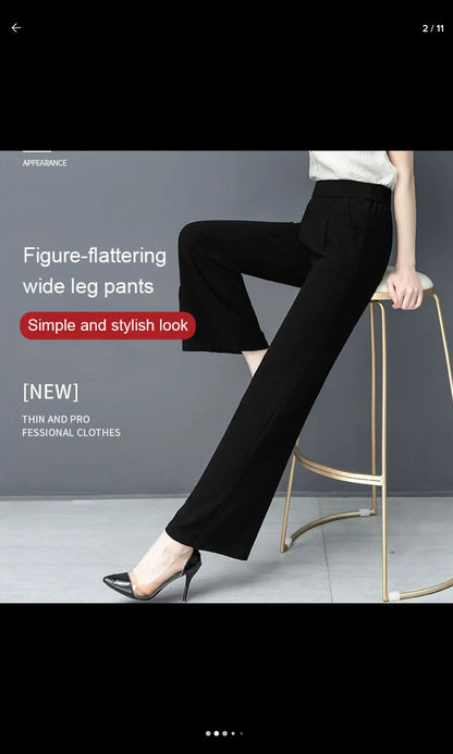 (🌍 PRODUCTO INTERNACIONAL) Pantalones Holgados Casuales De Cintura Alta Y Pierna Recta